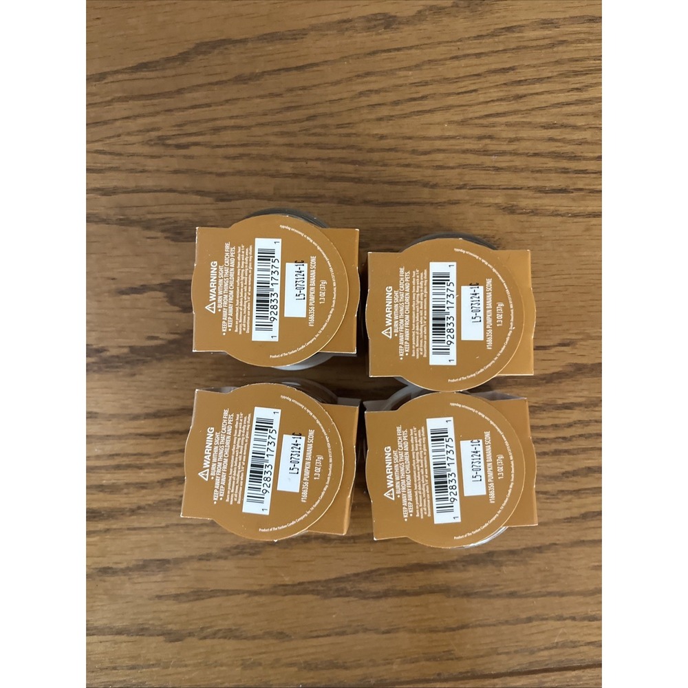Lot of 4 Yankee Candle Brown Mini Holiday Candles in Pumpkin‎ Banana Scone - Picture 3 of 3